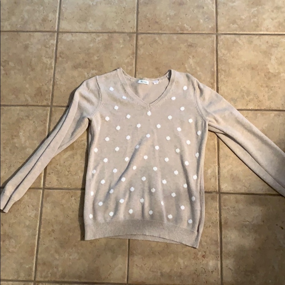 Cute Beige Polka Dot Sweater